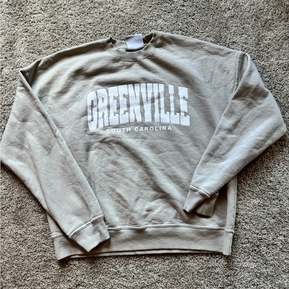 Greenville South Carolina Cream Crew Neck Sweater GVL Soft Champion Size Large - Picture 3 of 9